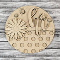 Hi daisy polka dot DIY blank door sign for crafters. 