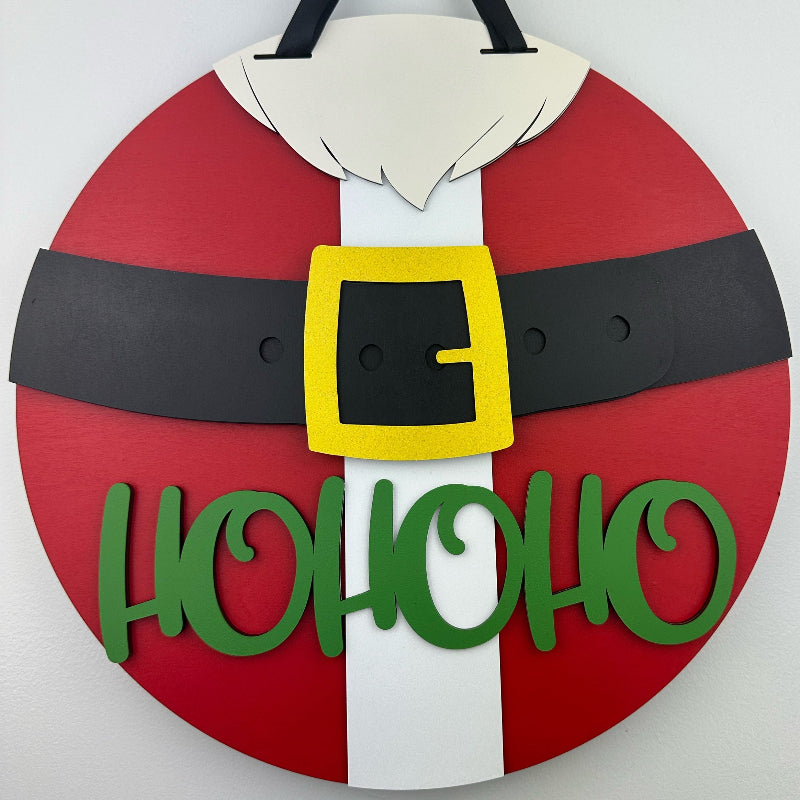 Ho Ho Ho finished door sign.