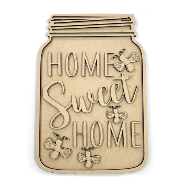 Home Sweet Home Firefly unfinished DIY door sign for crafters.