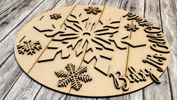 Close up of the unfinished door sign.