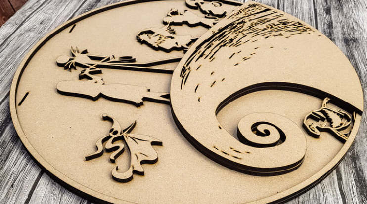 Close up of the unfinished door sign.