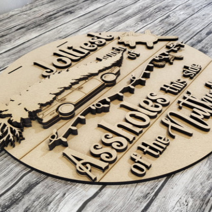 Close up of the unfinished door sign.