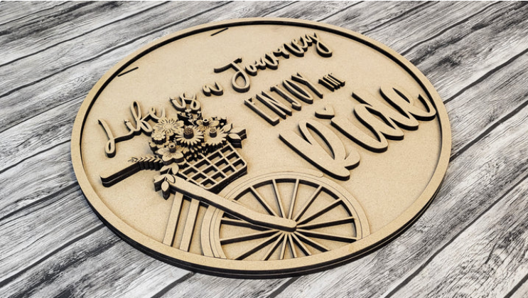 Close up of the unfinished door sign.