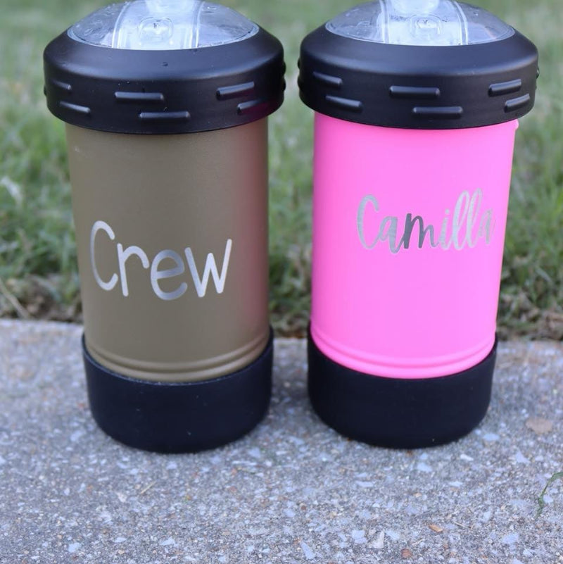 Engraved sippy cups without handles.