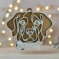 Adorable line art drawn Brittany Spaniel dog ornament with a name.