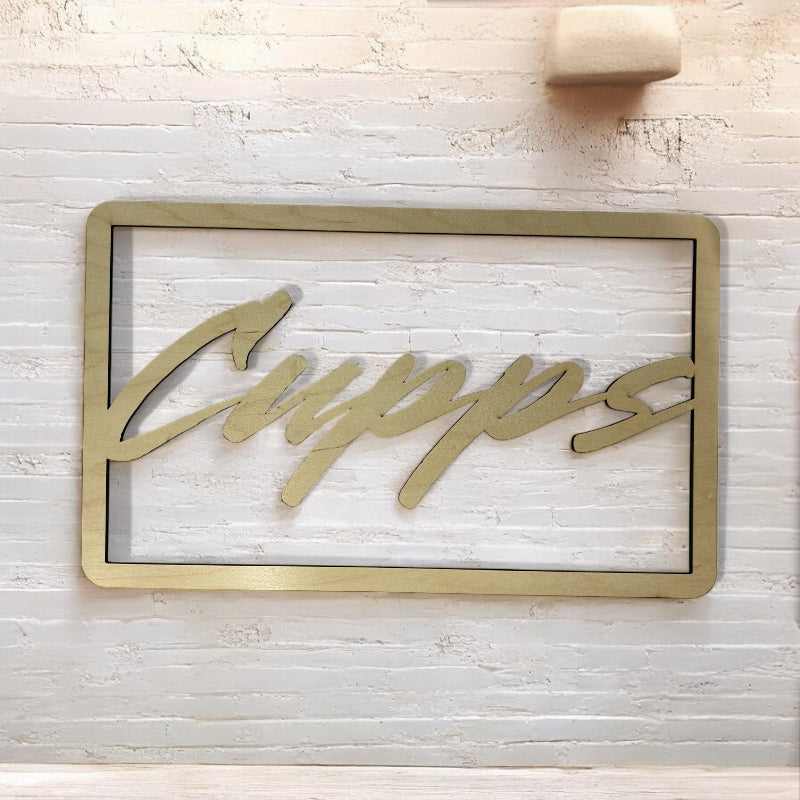 Cut out of a last name used for senior sport tables.