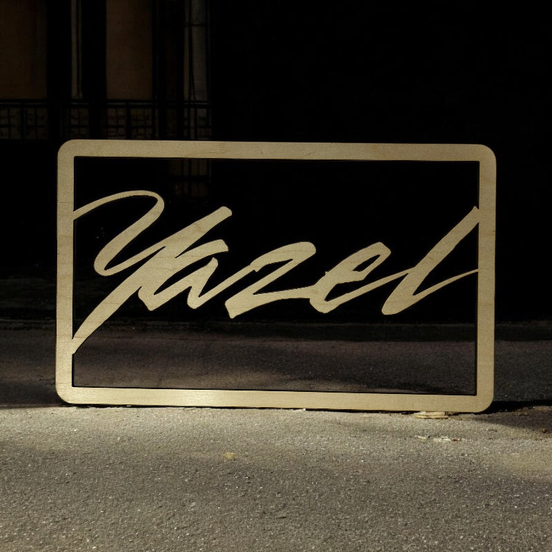 Cut out of a last name used for senior sport tables.