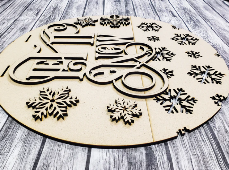 Close up of the unfinished door sign.