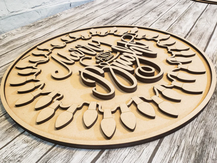 Close up of the unfinished door sign.