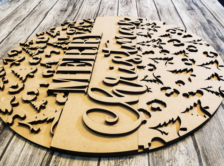 Close up of the unfinished door sign.