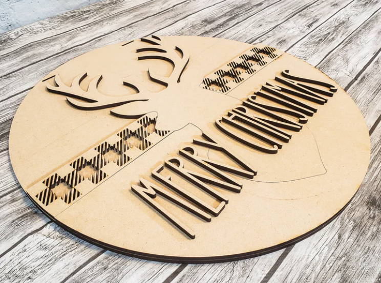 Close up of the unfinished door sign.