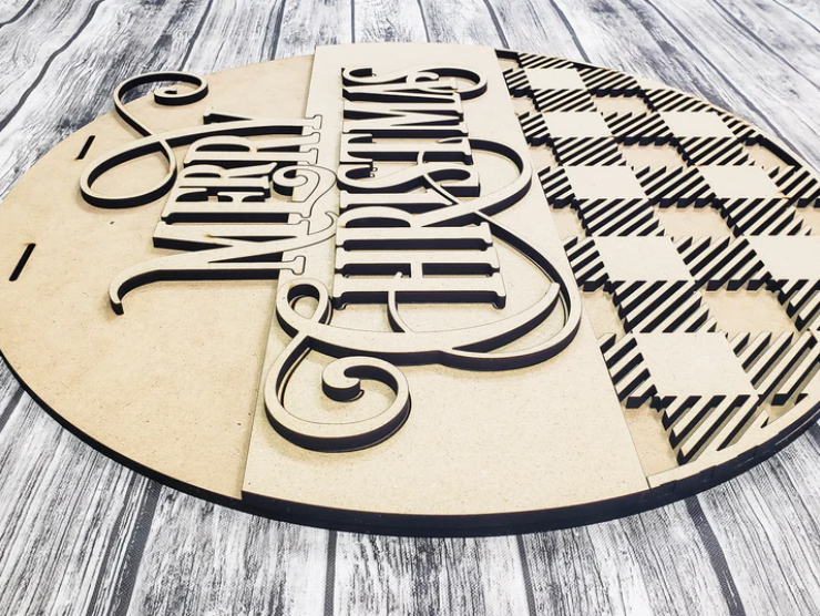 Close up of the unfinished door sign.