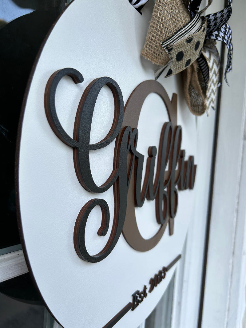 Showing the 3d layers of the finished sign.