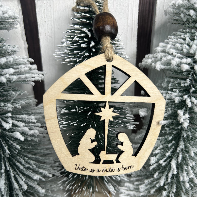 Nativity Scene ornament to remind us the reason for the season.