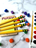 Personalized pencils with your child's name.