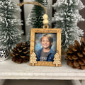 Photo ornament for wallet size school photos.