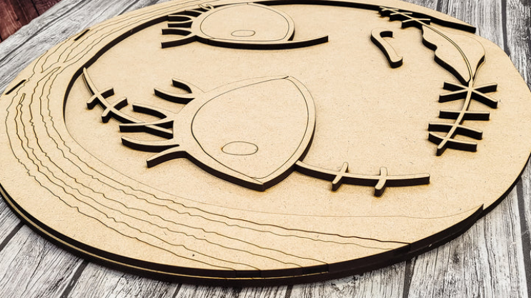 Close up of the unfinished door sign.