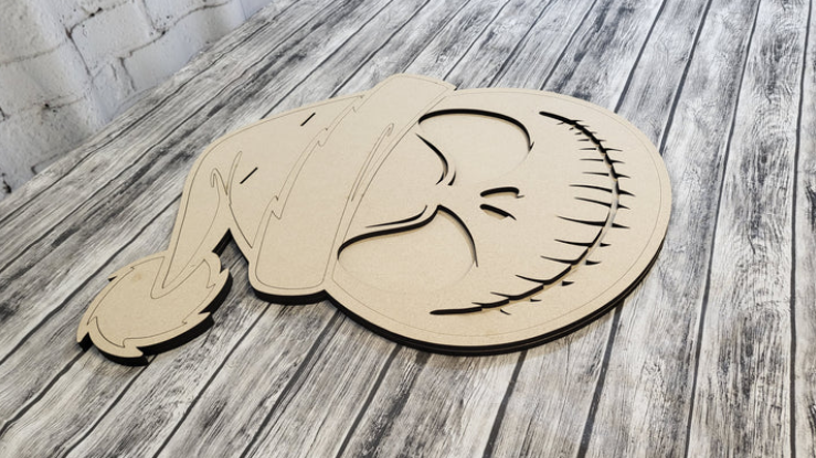 Close up of the unfinished door sign.