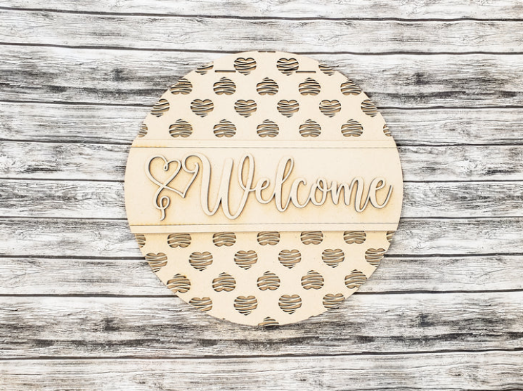 Unfinished DIY sign for crafters that you will receive.