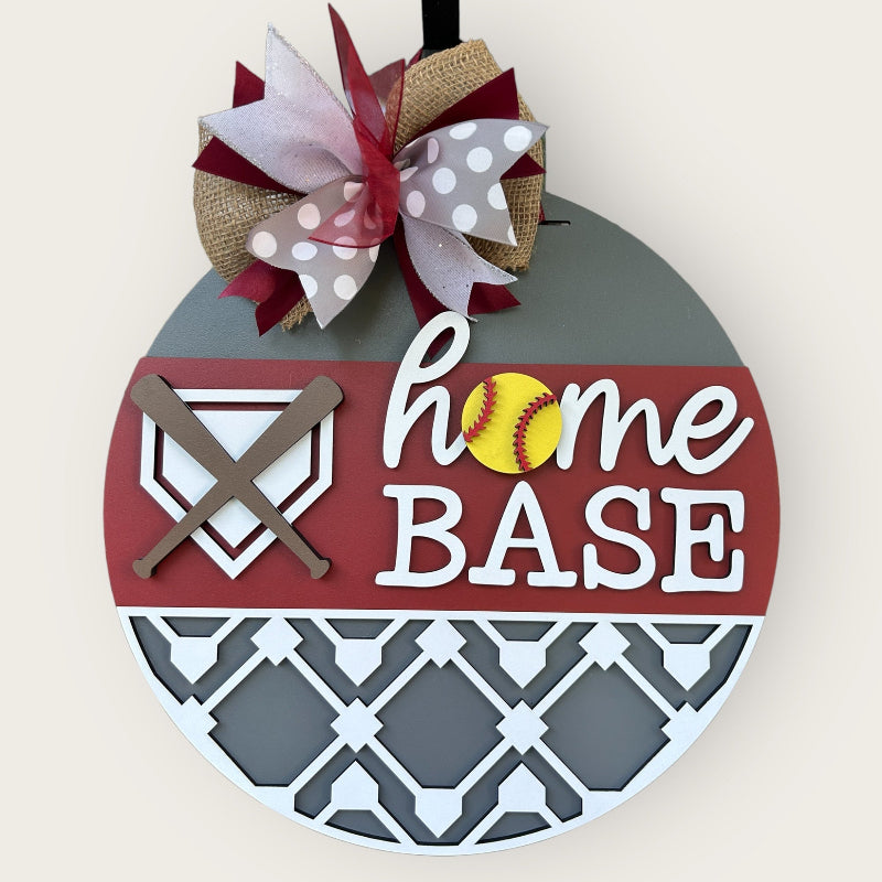 Home Sweet Home Softball finished door sign.
