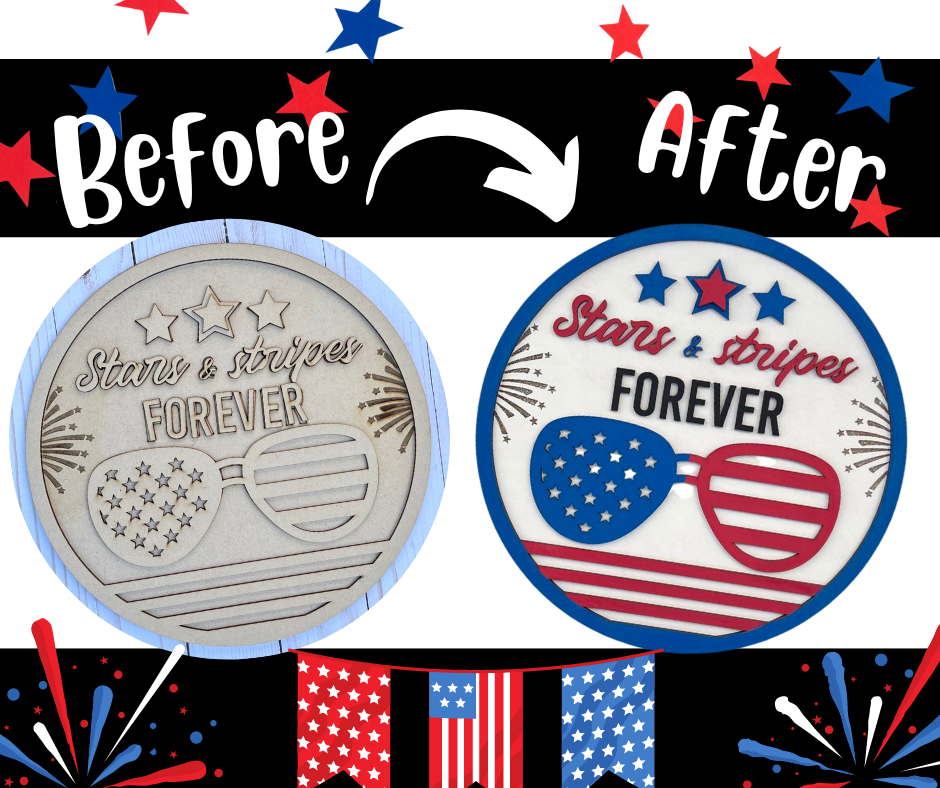 Before and after sample of the sign.