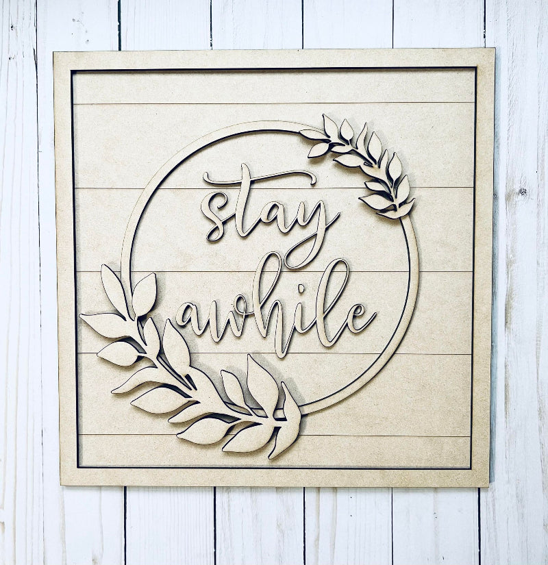 Unfinished DIY sign for crafters that you will receive.