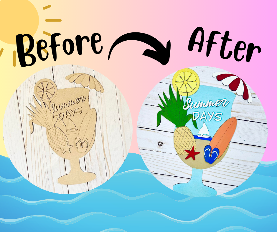 Before and after sample of the sign.