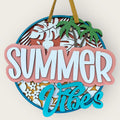 Summer vibes finished door sign.