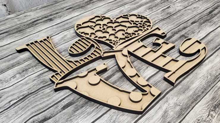 Close up of the unfinished door sign.
