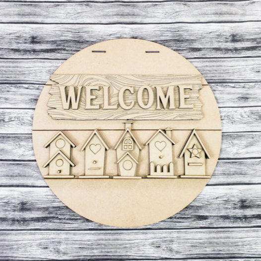 Bird House door sign DIY project for crafters.