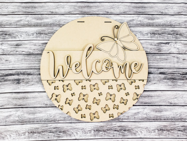 Unfinished DIY sign for crafters that you will receive.