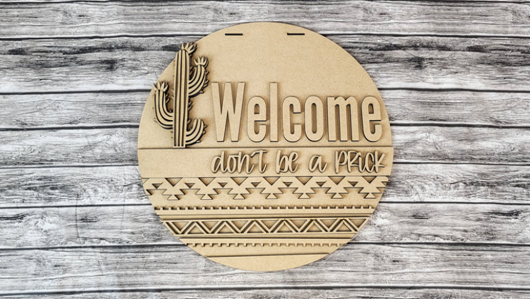 Unfinished DIY sign for crafters that you will receive.