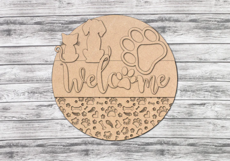 Unfinished DIY sign for crafters that you will receive.
