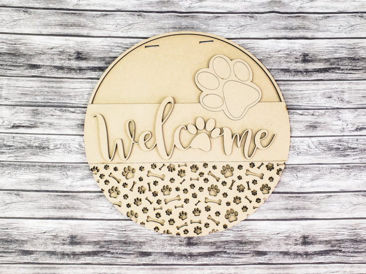 Unfinished DIY sign for crafters that you will receive.