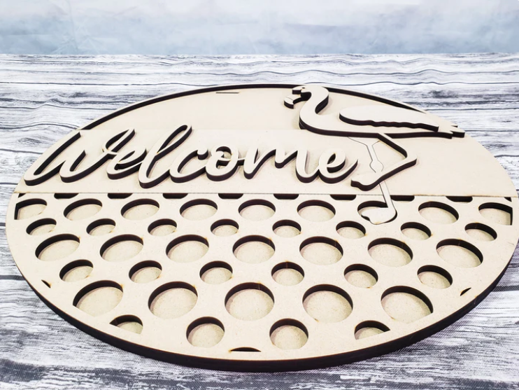 Close up of the unfinished DIY sign.