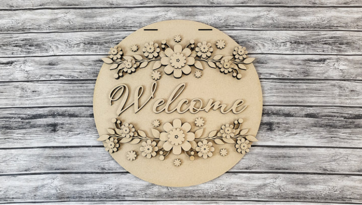 Unfinished DIY sign for crafters that you will receive.