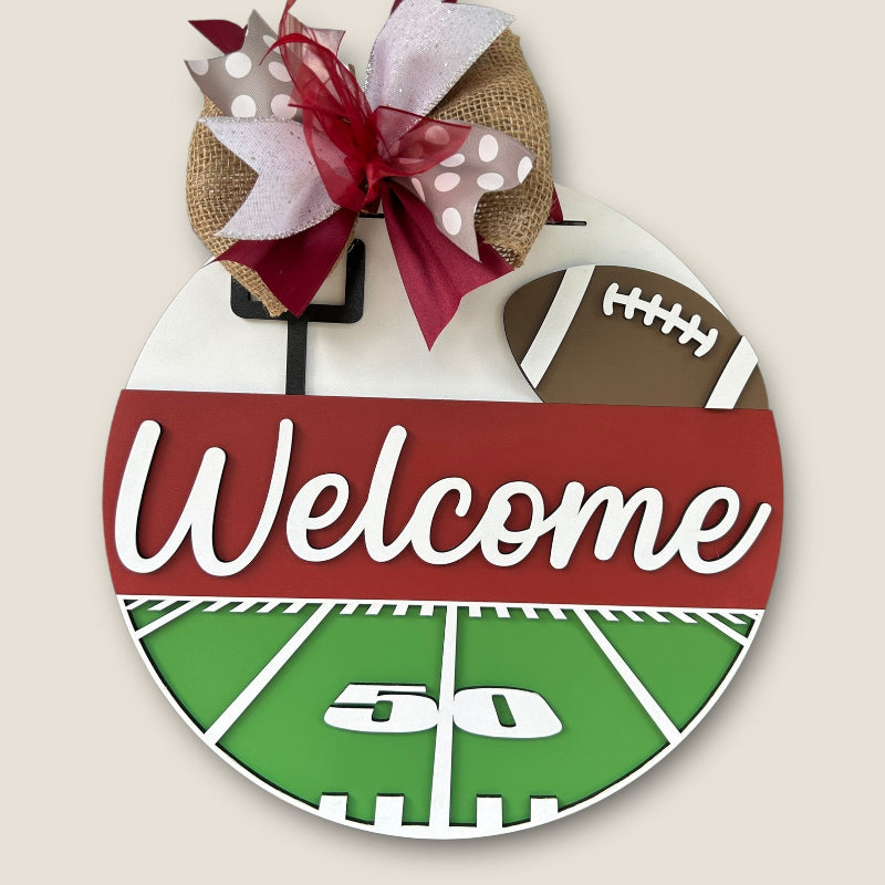 Football Welcome sign for a front door.