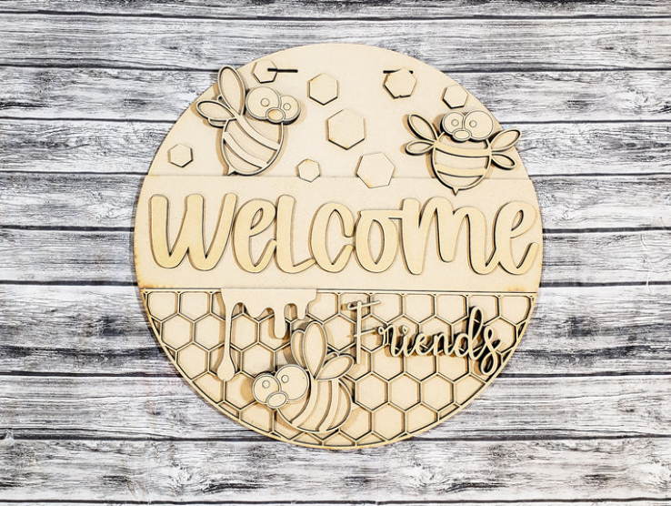 Unfinished DIY sign for crafters that you will receive.