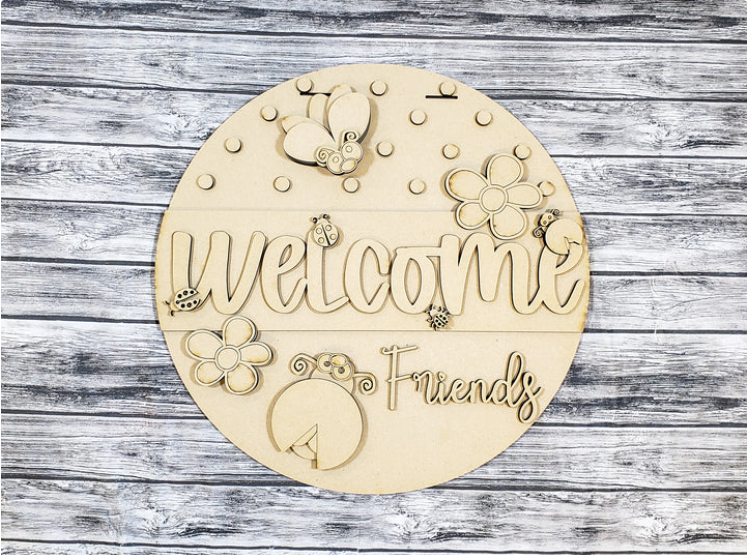 Unfinished DIY sign for crafters that you will receive.