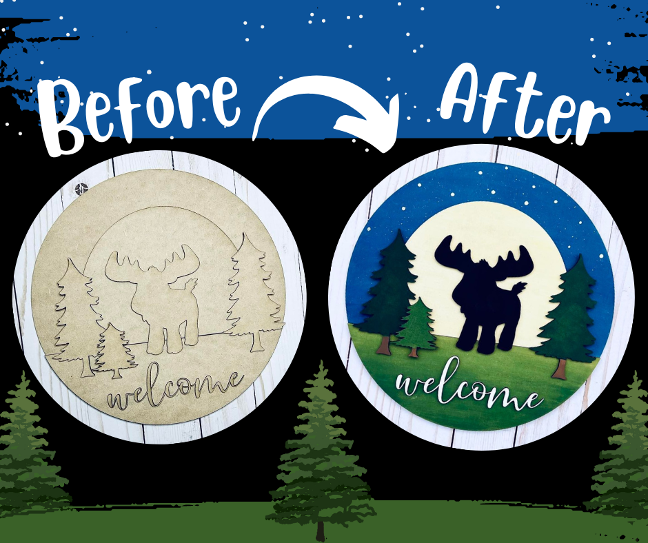 Before and after sample of the sign.
