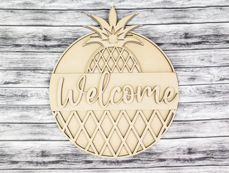 Unfinished DIY sign for crafters that you will receive.