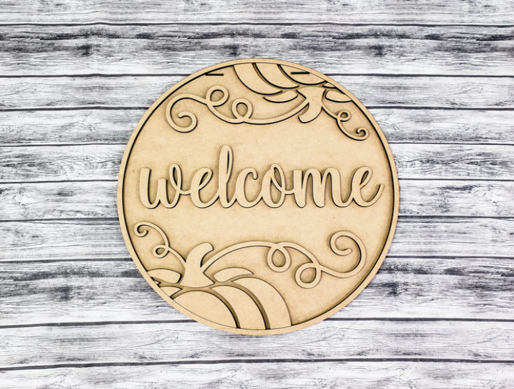 Unfinished DIY sign for crafters that you will receive.