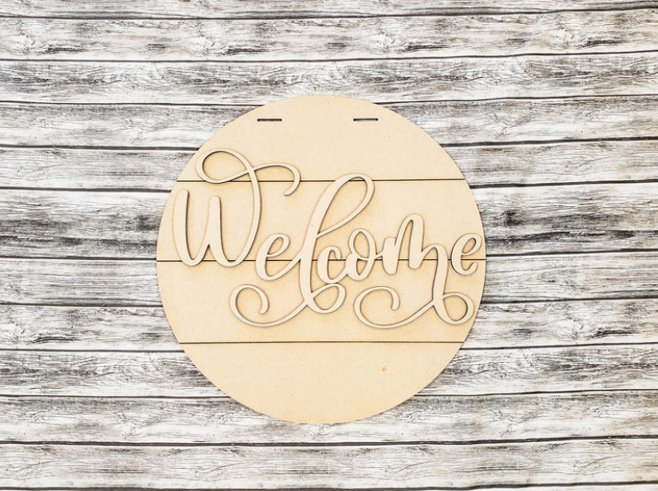 Unfinished DIY sign for crafters that you will receive.