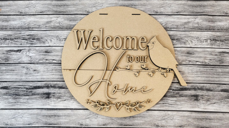 Unfinished DIY sign for crafters that you will receive.