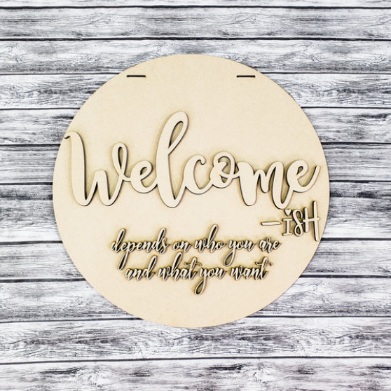 Unfinished DIY sign for crafters that you will receive.