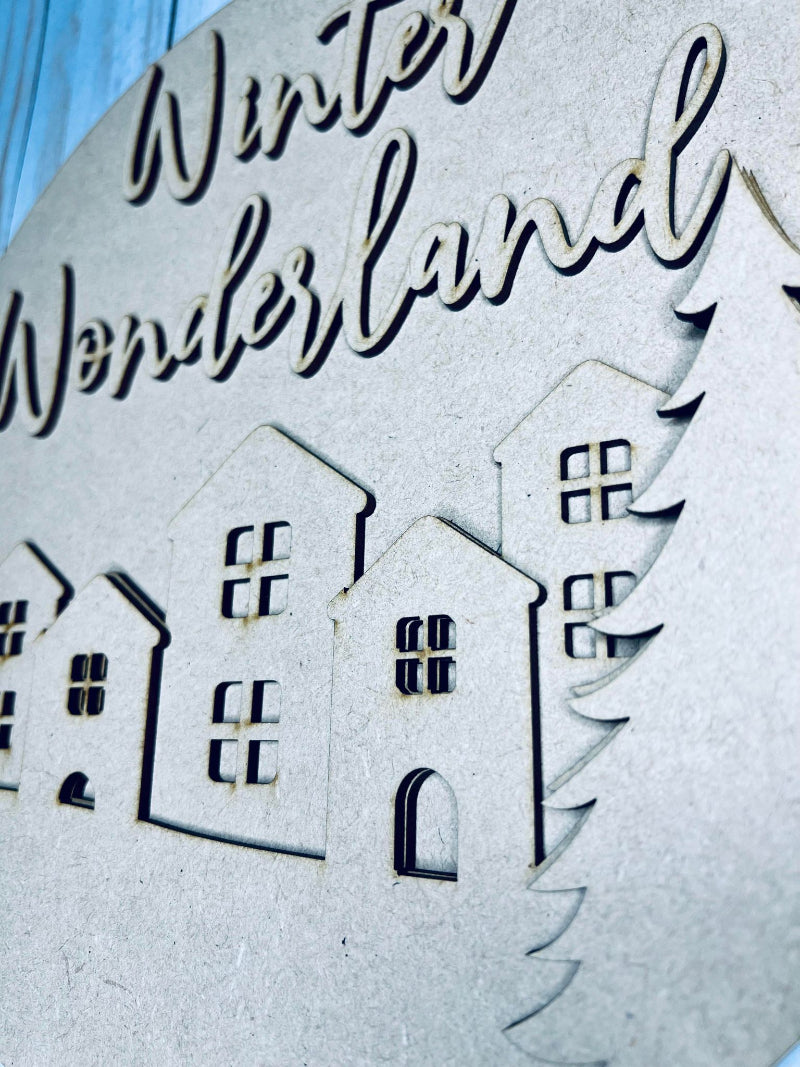 Close up of the unfinished door sign.