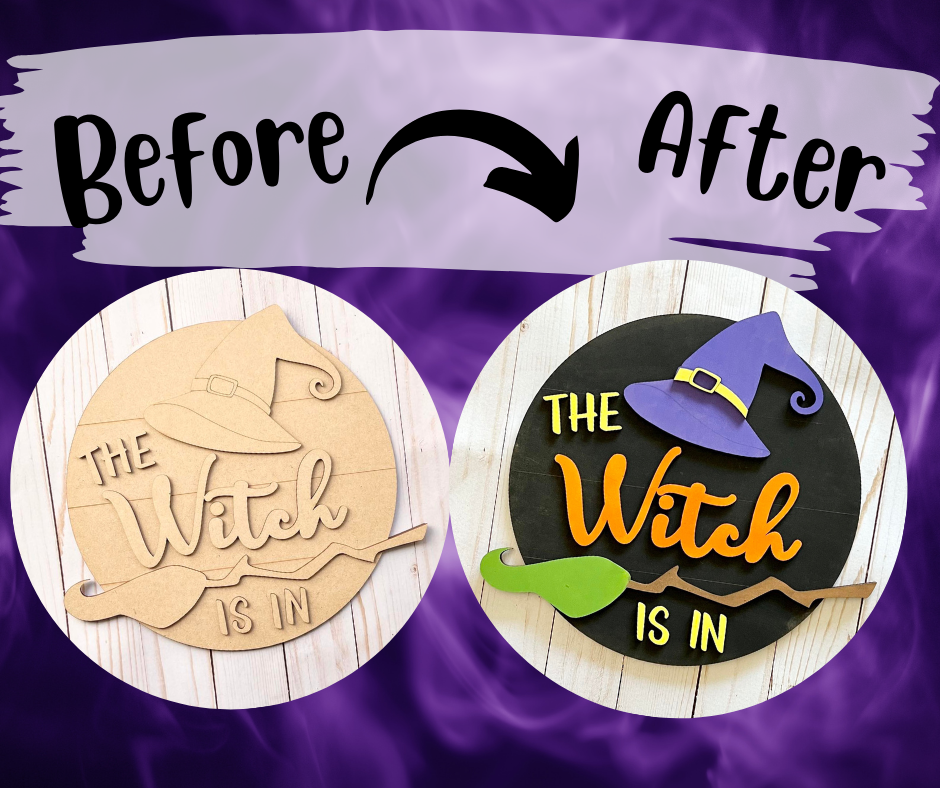 Before and after sample of the sign.