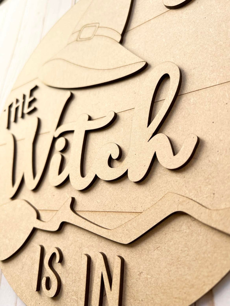 Close up of the unfinished door sign.