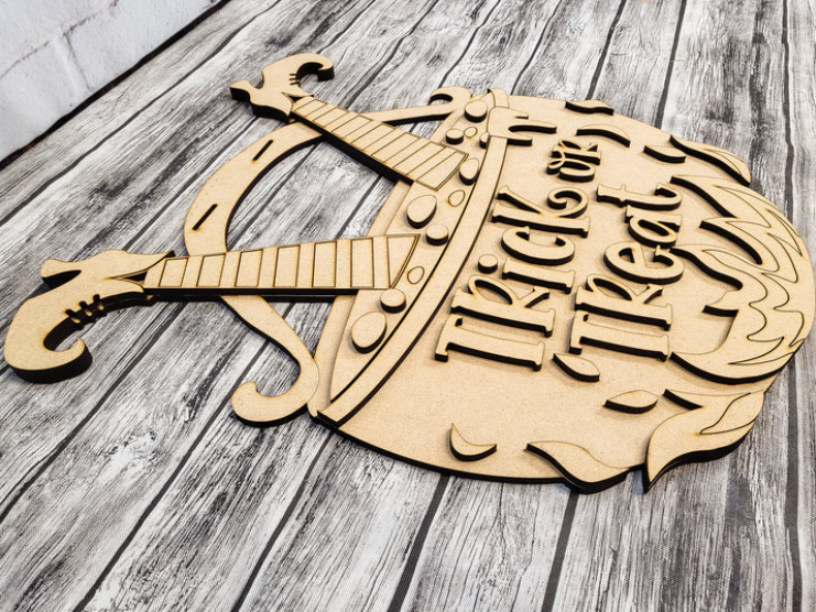 Close up of the unfinished door sign.